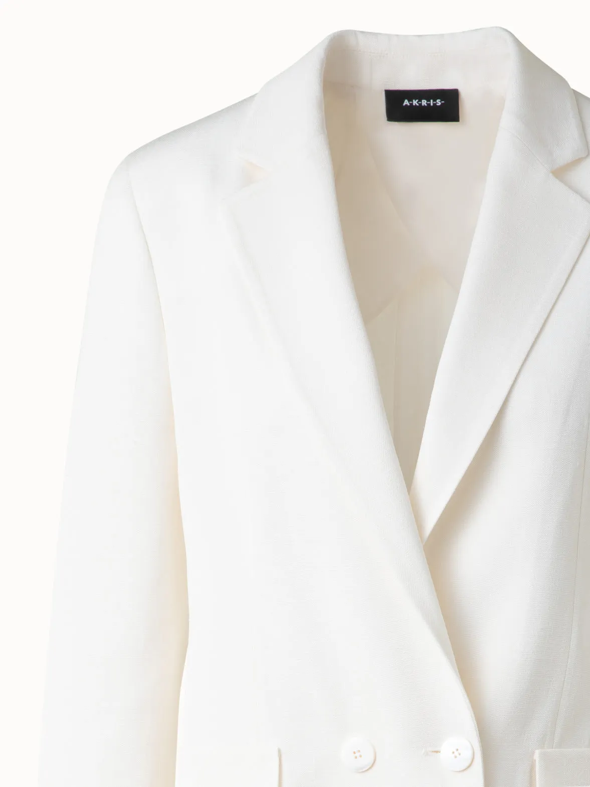 Double-Breasted Blazer in Silk Shantung