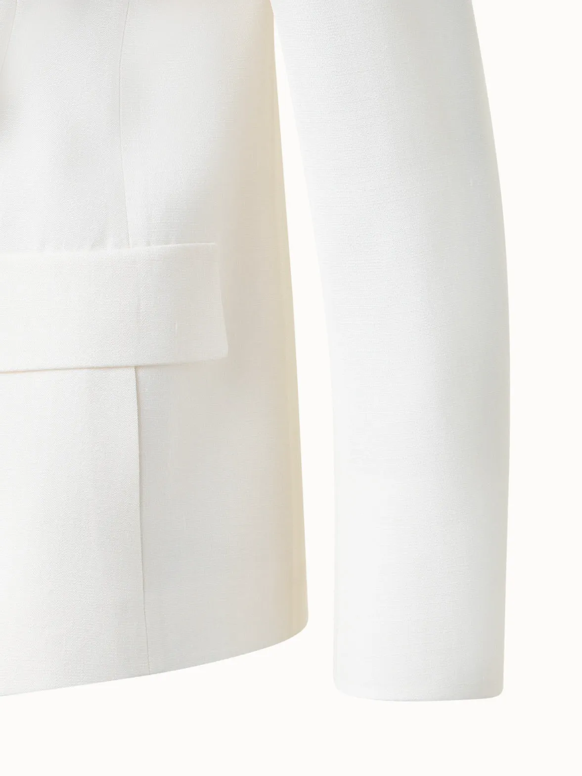 Double-Breasted Blazer in Silk Shantung