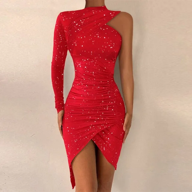 Elegant Office Ladies Folds Split Mini Dress 2022 Spring