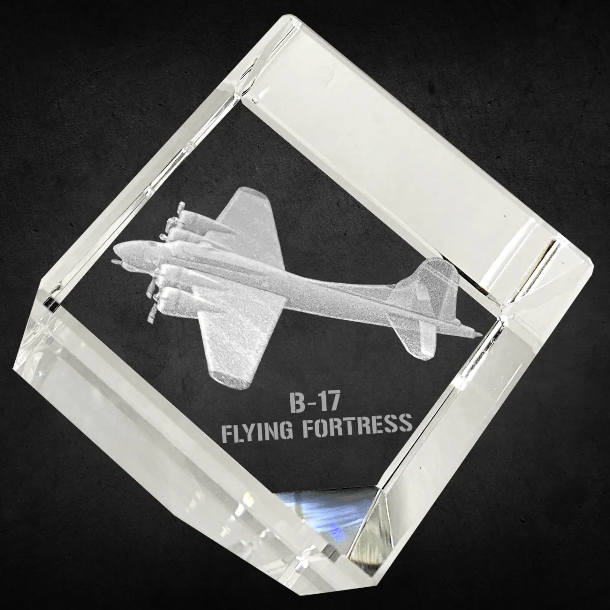 Etched Memory B-17 Flying Fortress 3D Diamond Cube