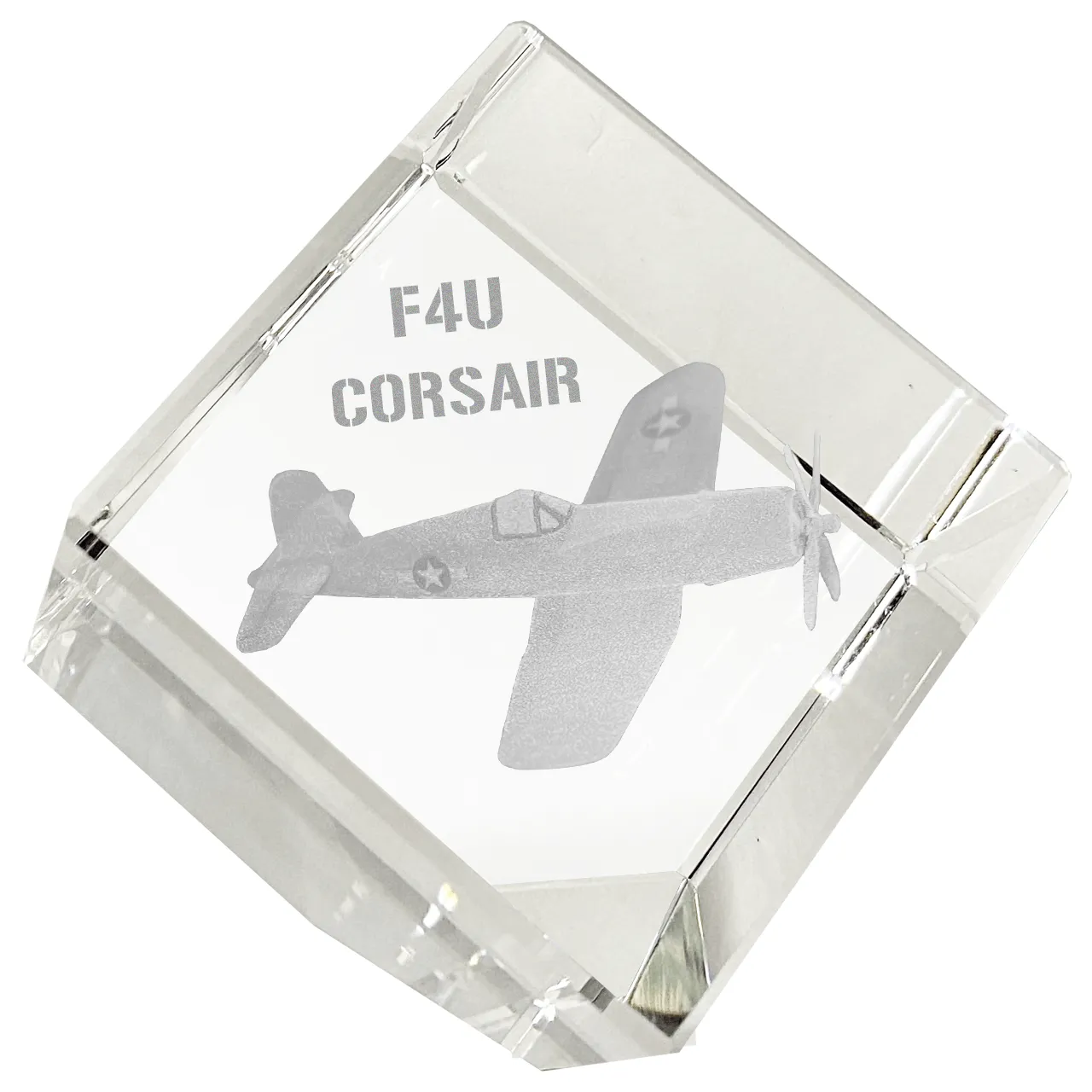 Etched Memory F4U Corsair 3D Diamond Cube
