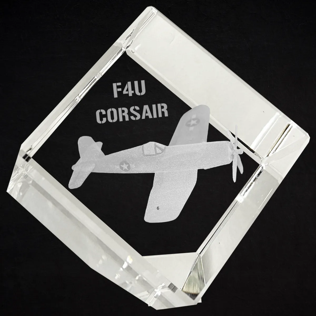 Etched Memory F4U Corsair 3D Diamond Cube