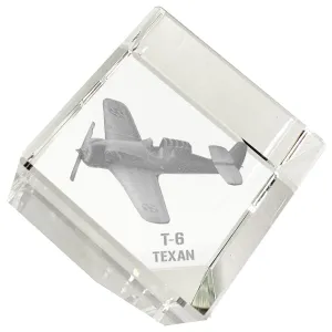Etched Memory T-6 Texan 3D Diamond Cube