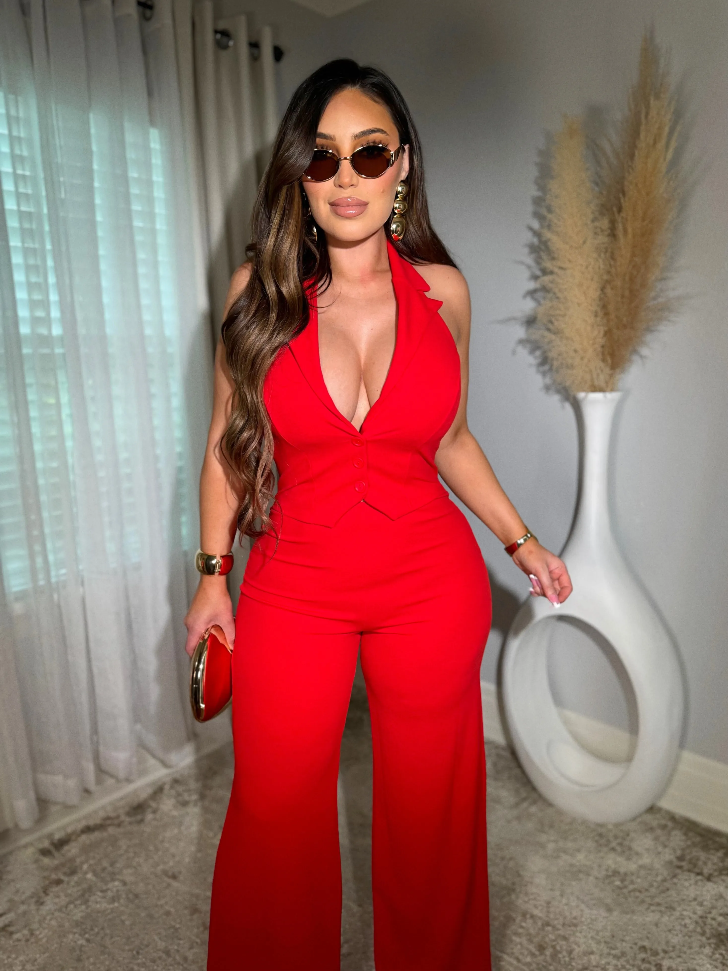 Executive Red Jumpsuit