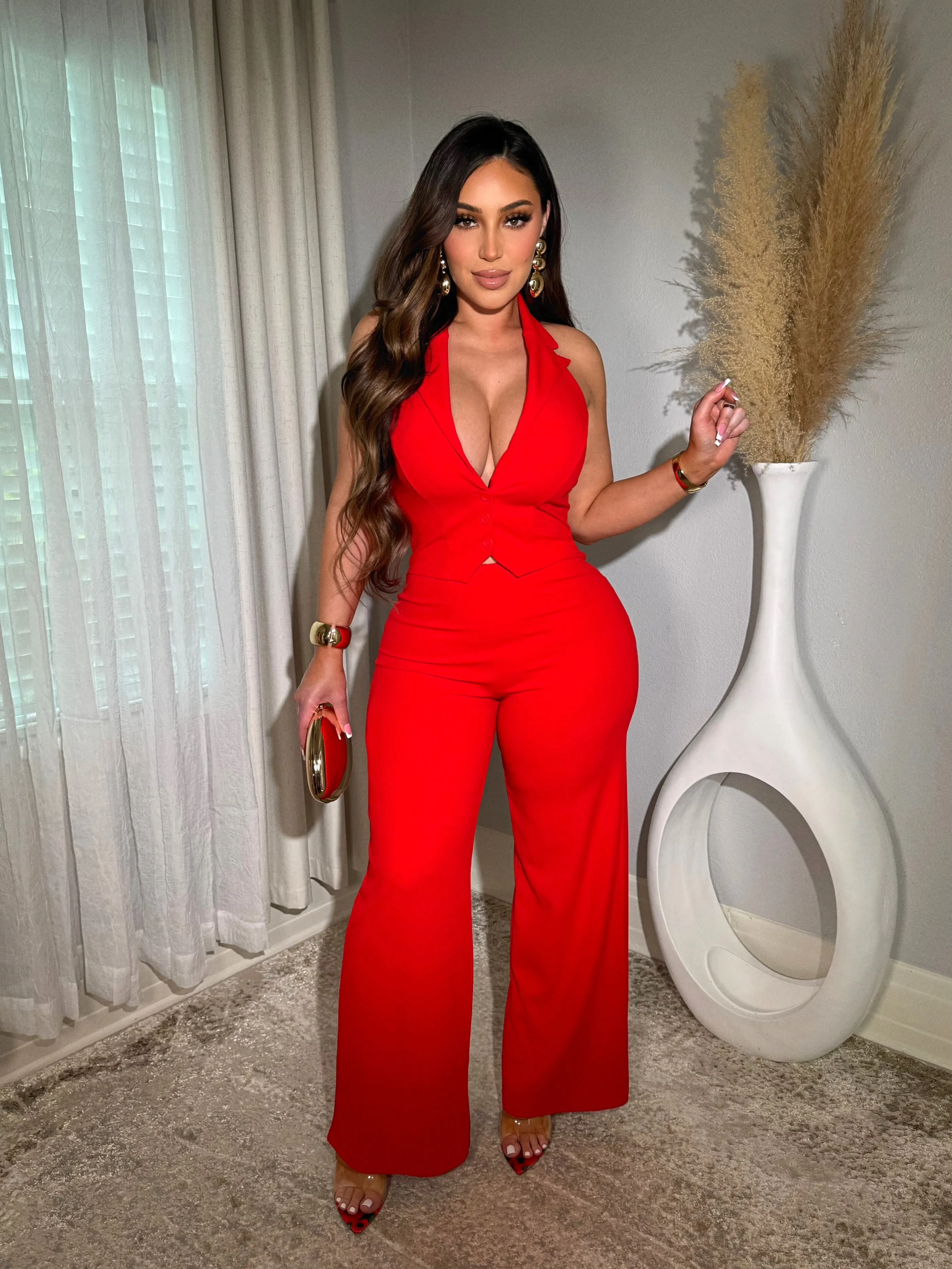 Executive Red Jumpsuit