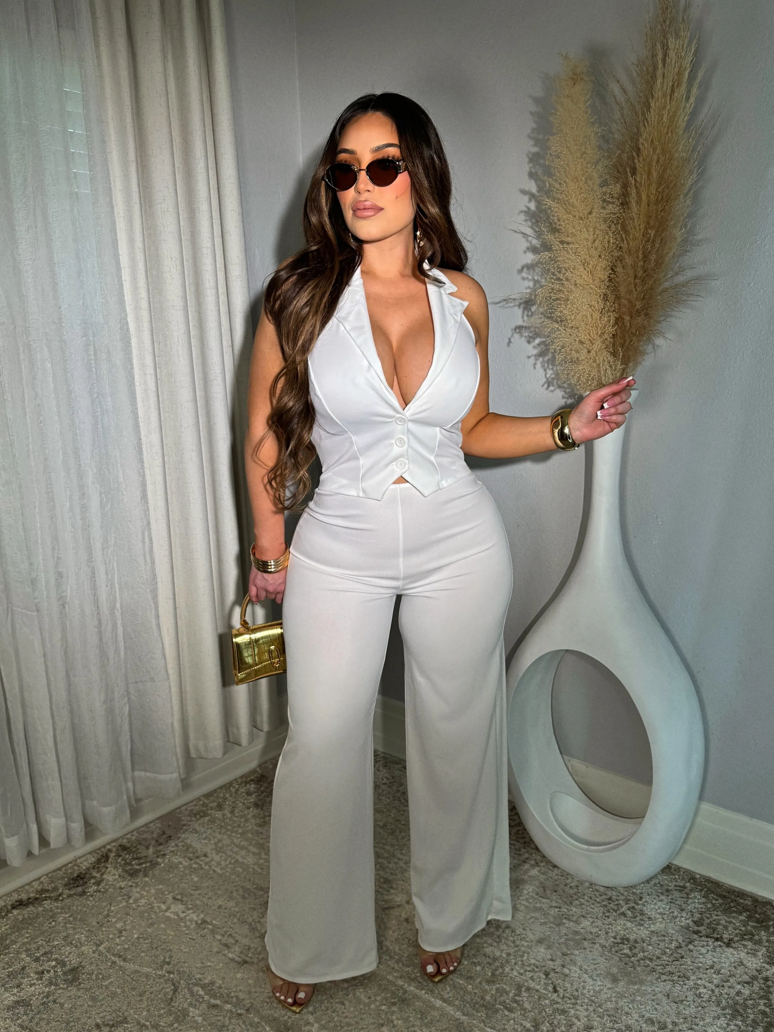 Executive White Jumpsuit