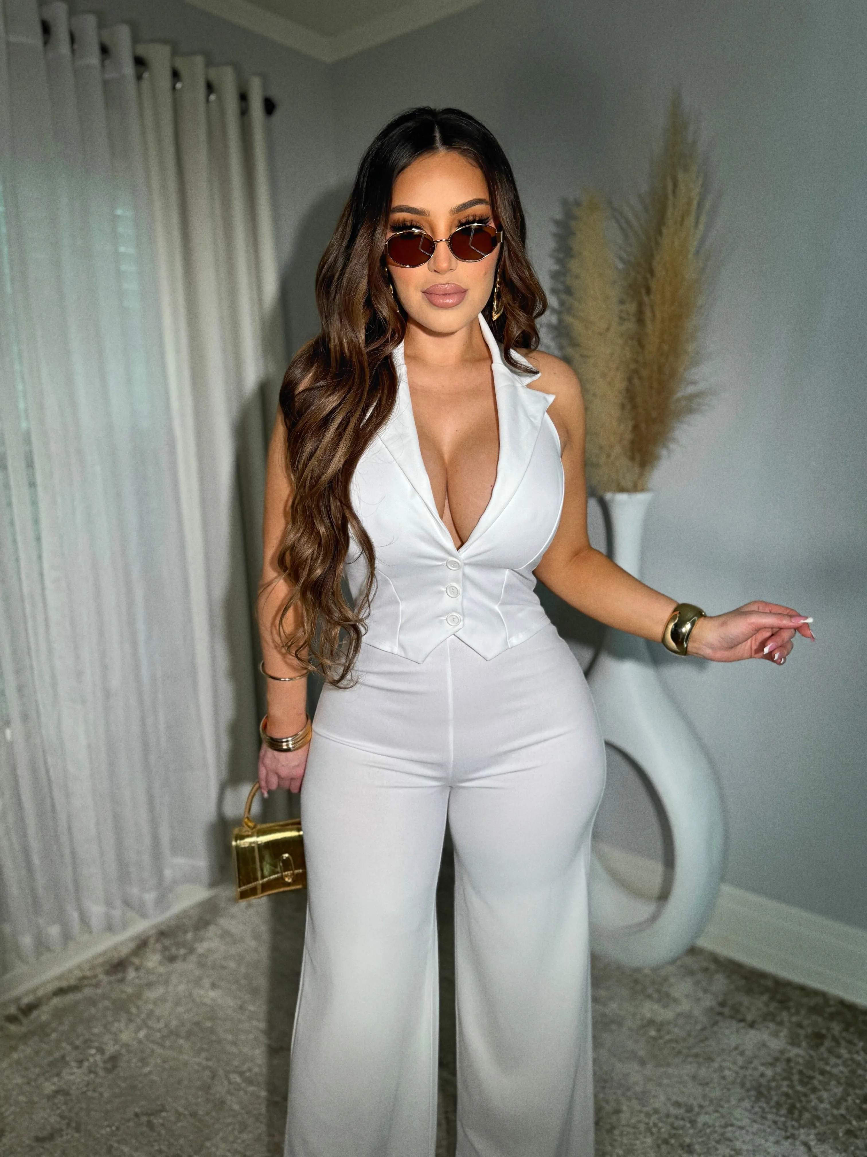 Executive White Jumpsuit