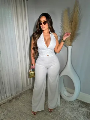 Executive White Jumpsuit