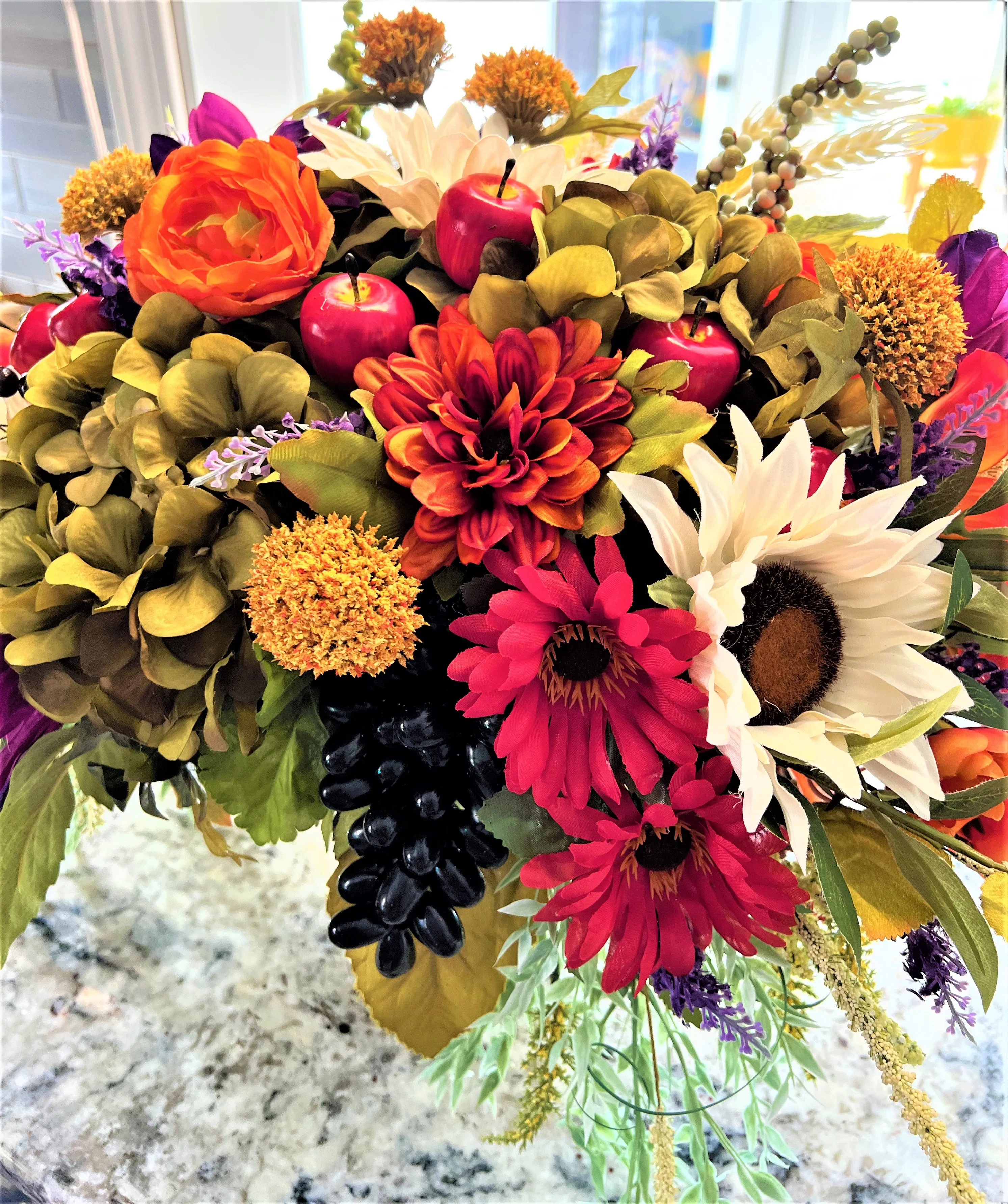 Fall-Elegant Faux Fall Floral Arrangement 25" High X 18" Wide X 18" deep