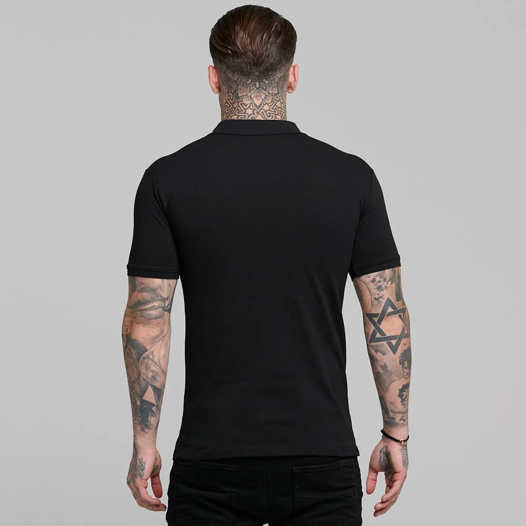 Father Sons Classic Black and Gold Zipped Polo Shirt - FSH239