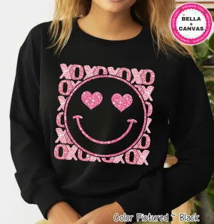 Faux Glitter Smile XOXO Preppy Valentine Tee or Sweatshirt