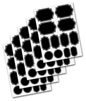 Firefly Craft Heavy Duty Chalkboard Label Stickers for Spice Jars and Organizing, Variety 60 Pack