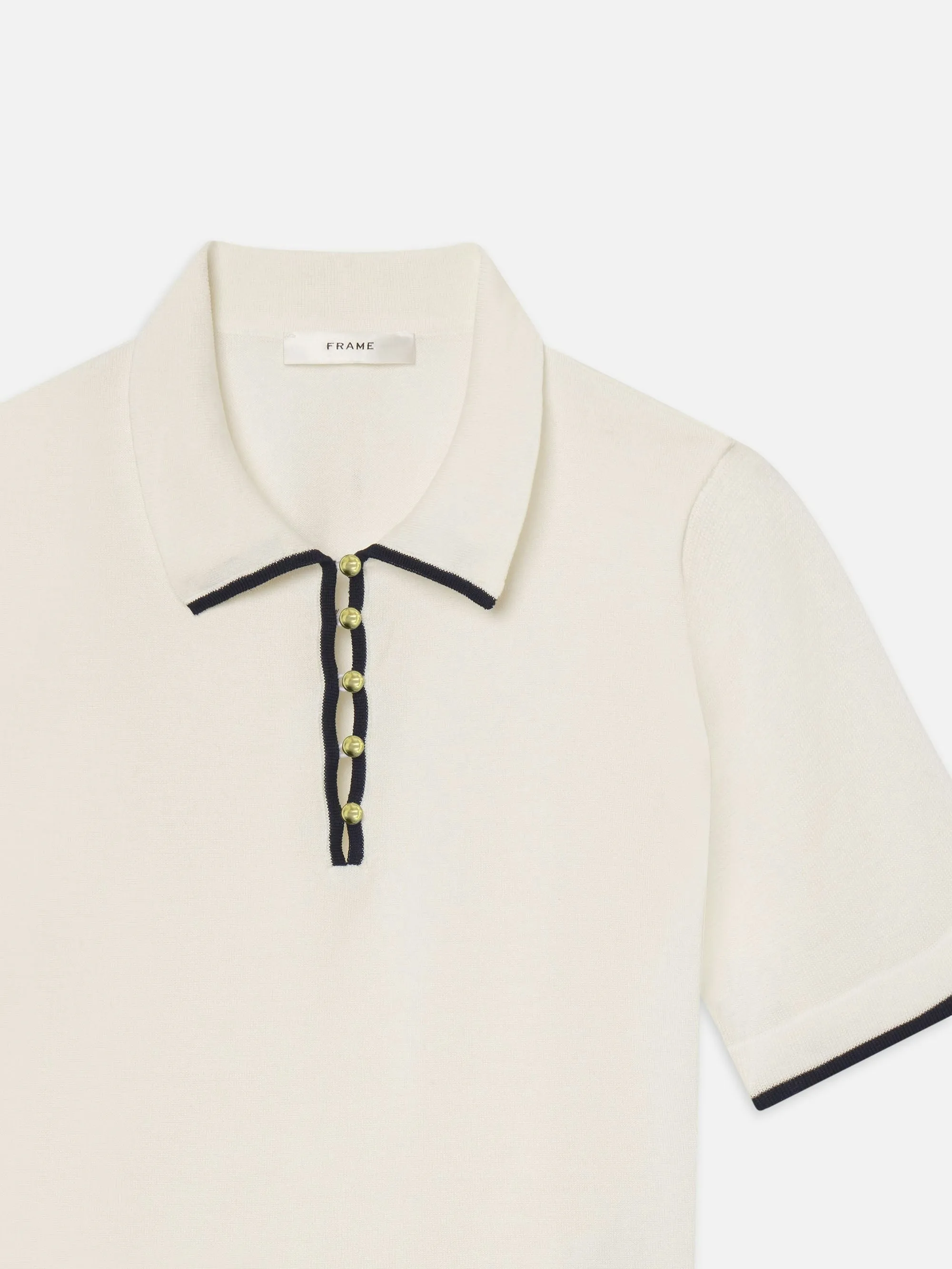 Frame The Sport Polo in Cream Multi
