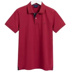 Gant Contrast Collar Pique Mahogny Red
