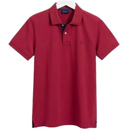 Gant Contrast Collar Pique Mahogny Red