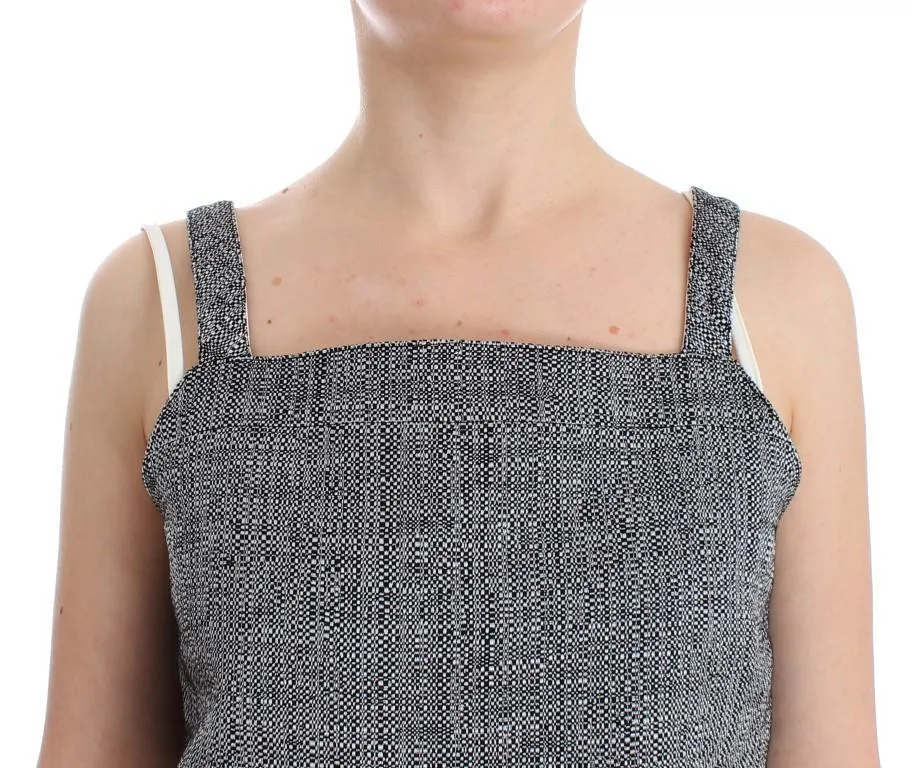 Gray Elegant Cotton Top Blouse