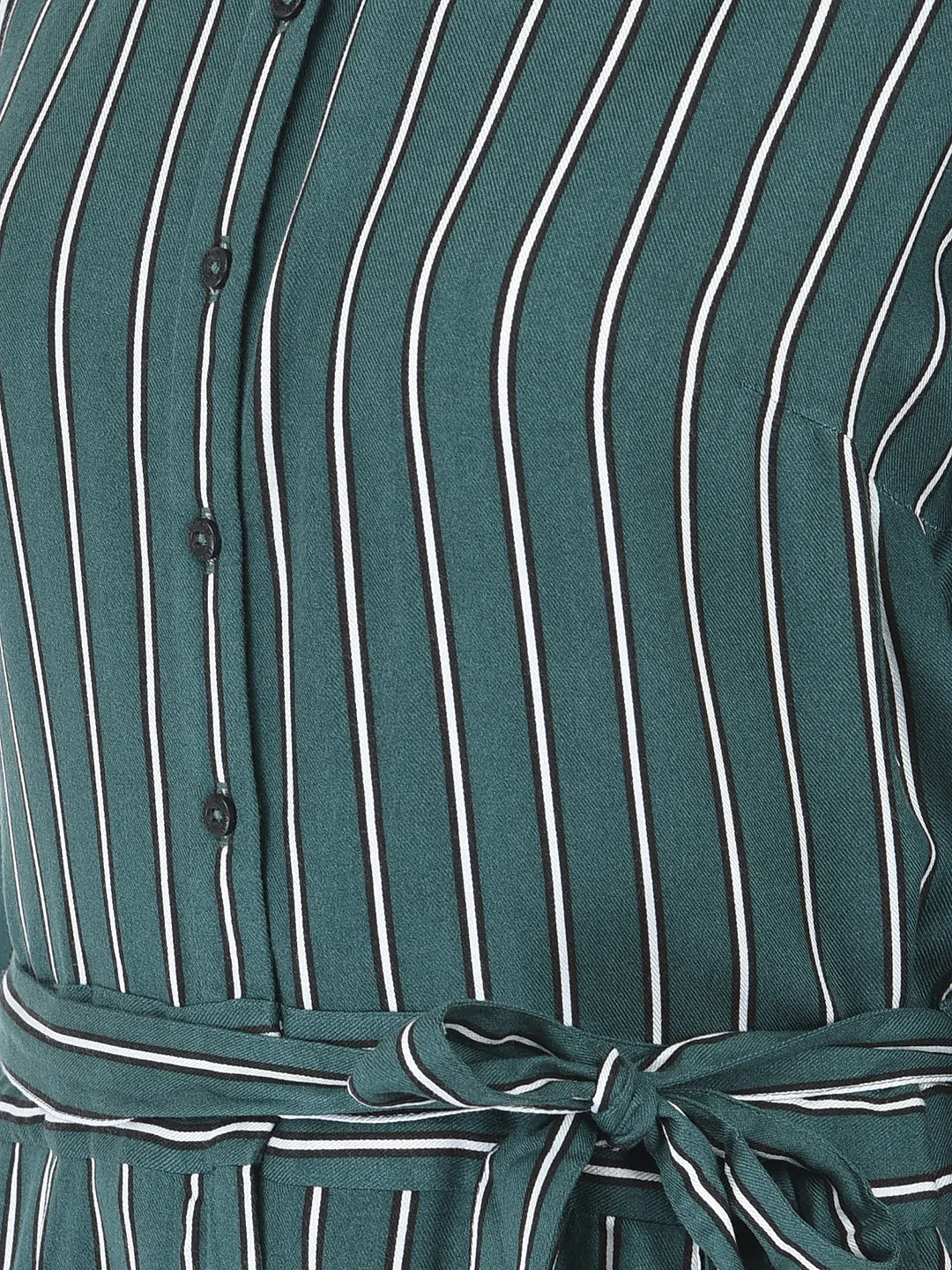 Green Striped Jumpsuit