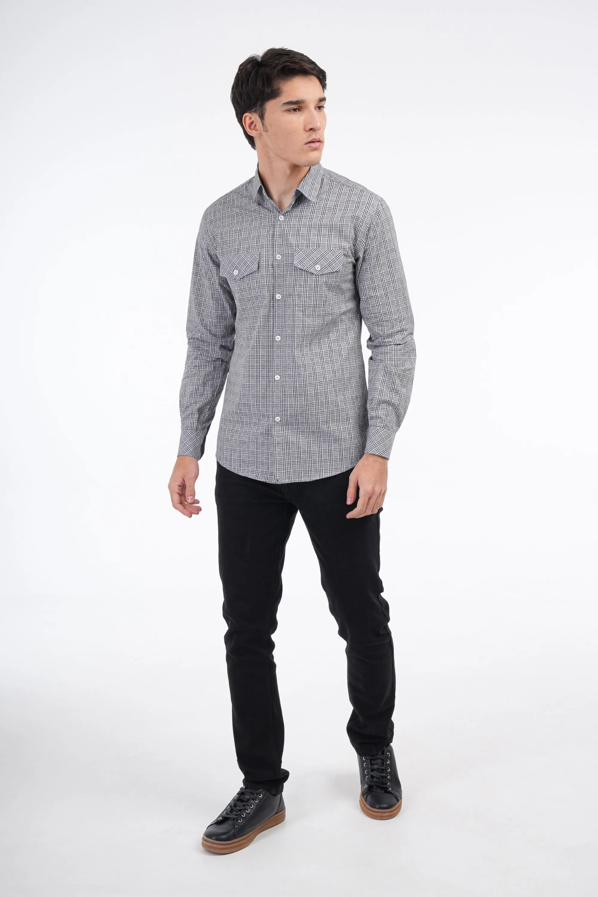 Grey Plaid Shirt