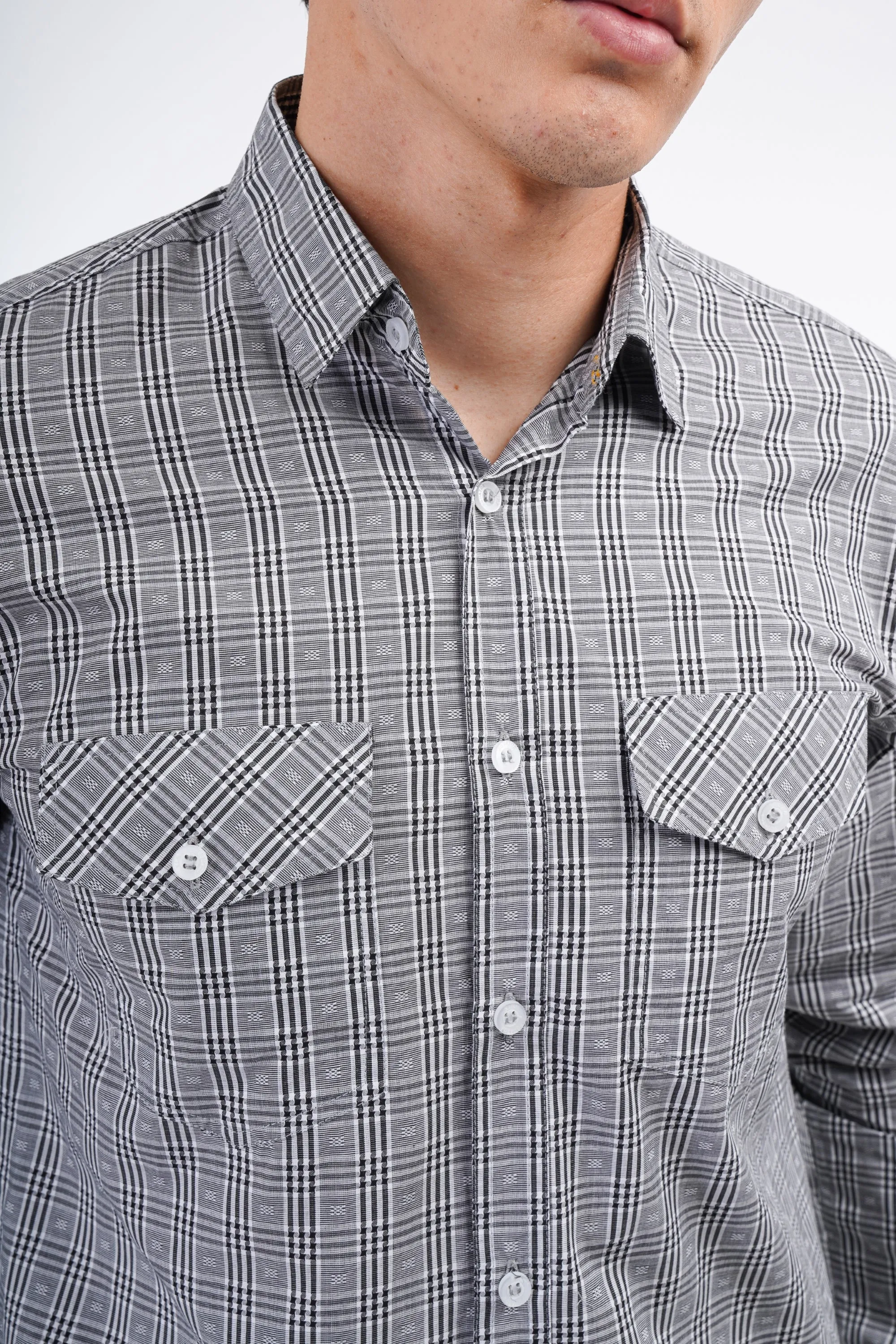 Grey Plaid Shirt