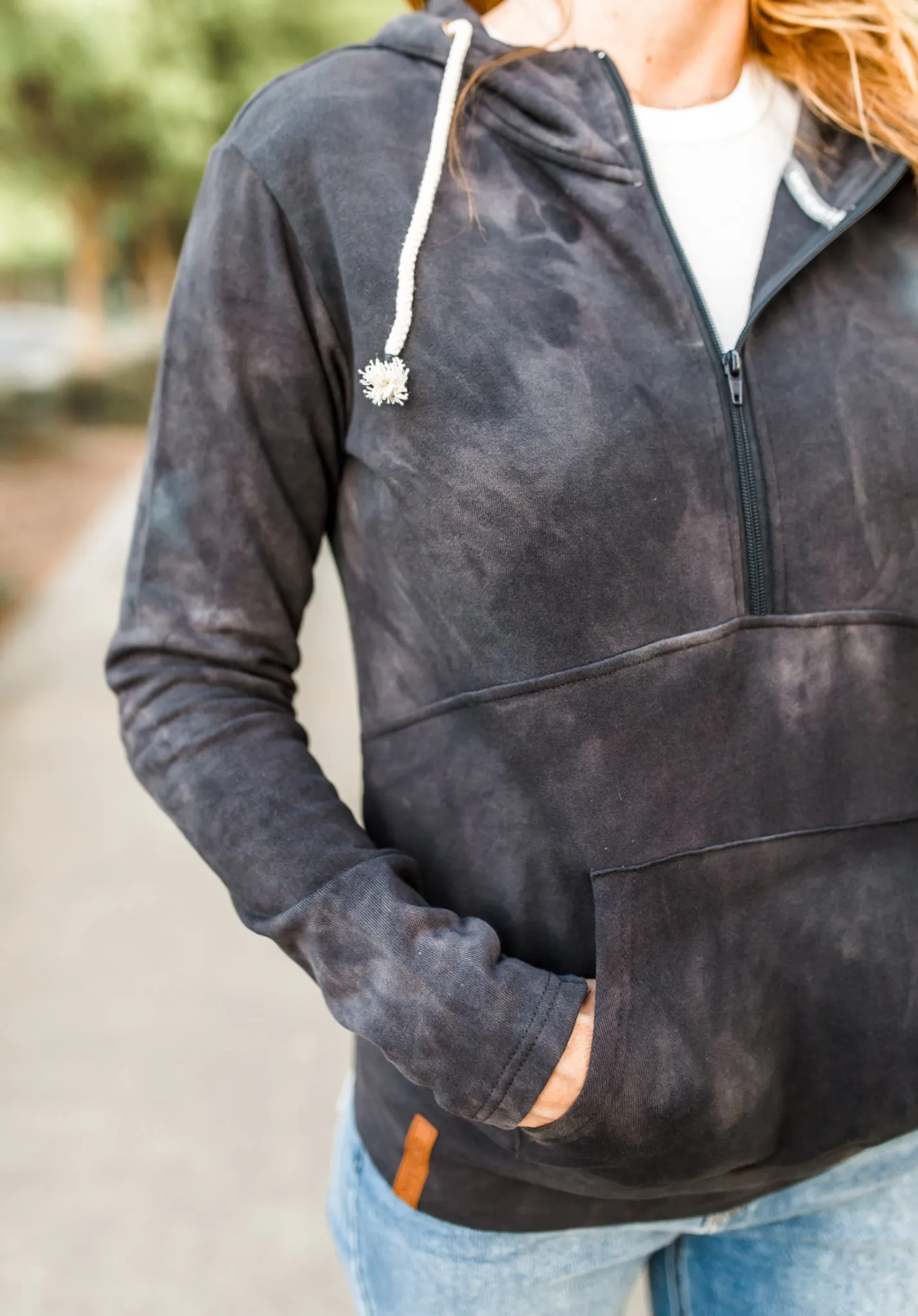 Half Zip Hoodie Tie Dye