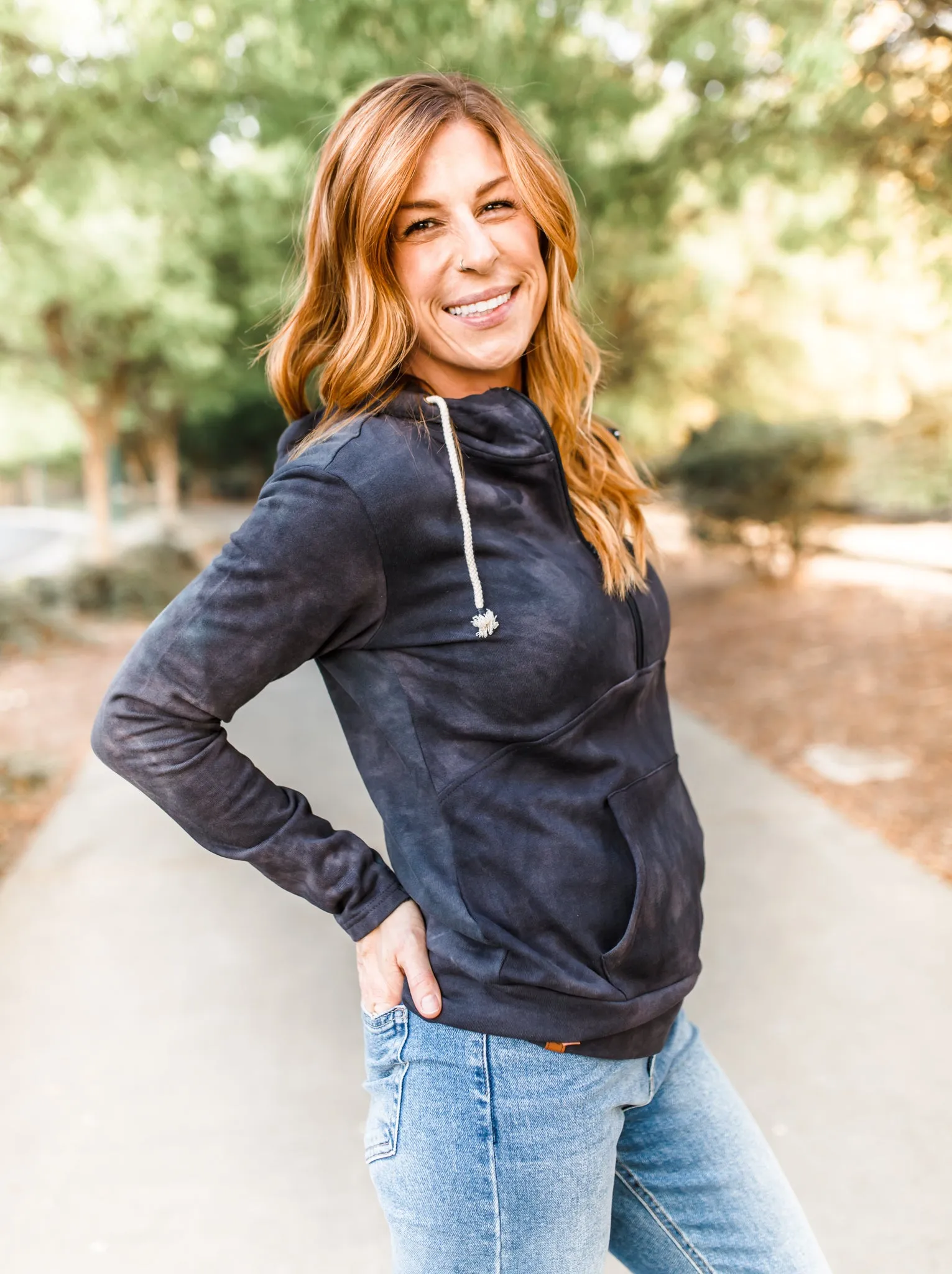 Half Zip Hoodie Tie Dye