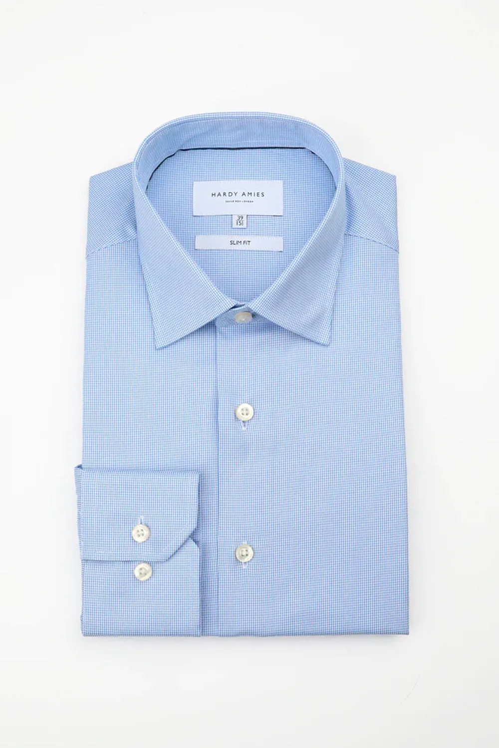 HARDY AMIES SLIM FIT PUPPY TOOTH DRESS SHIRT HA425SF