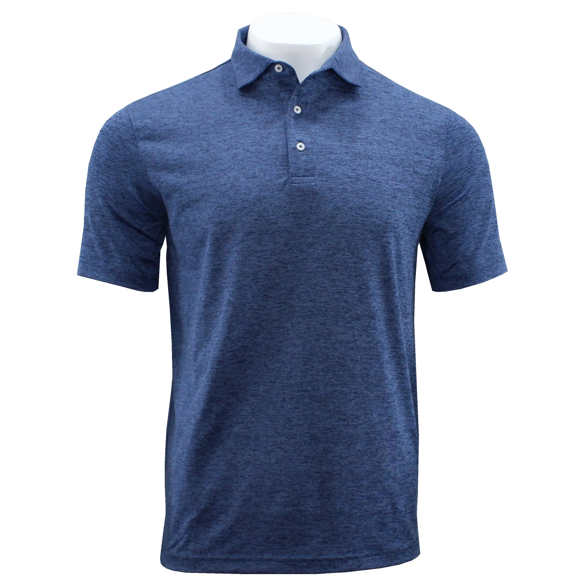 Heather Classic Fit Golf Shirt - Navy
