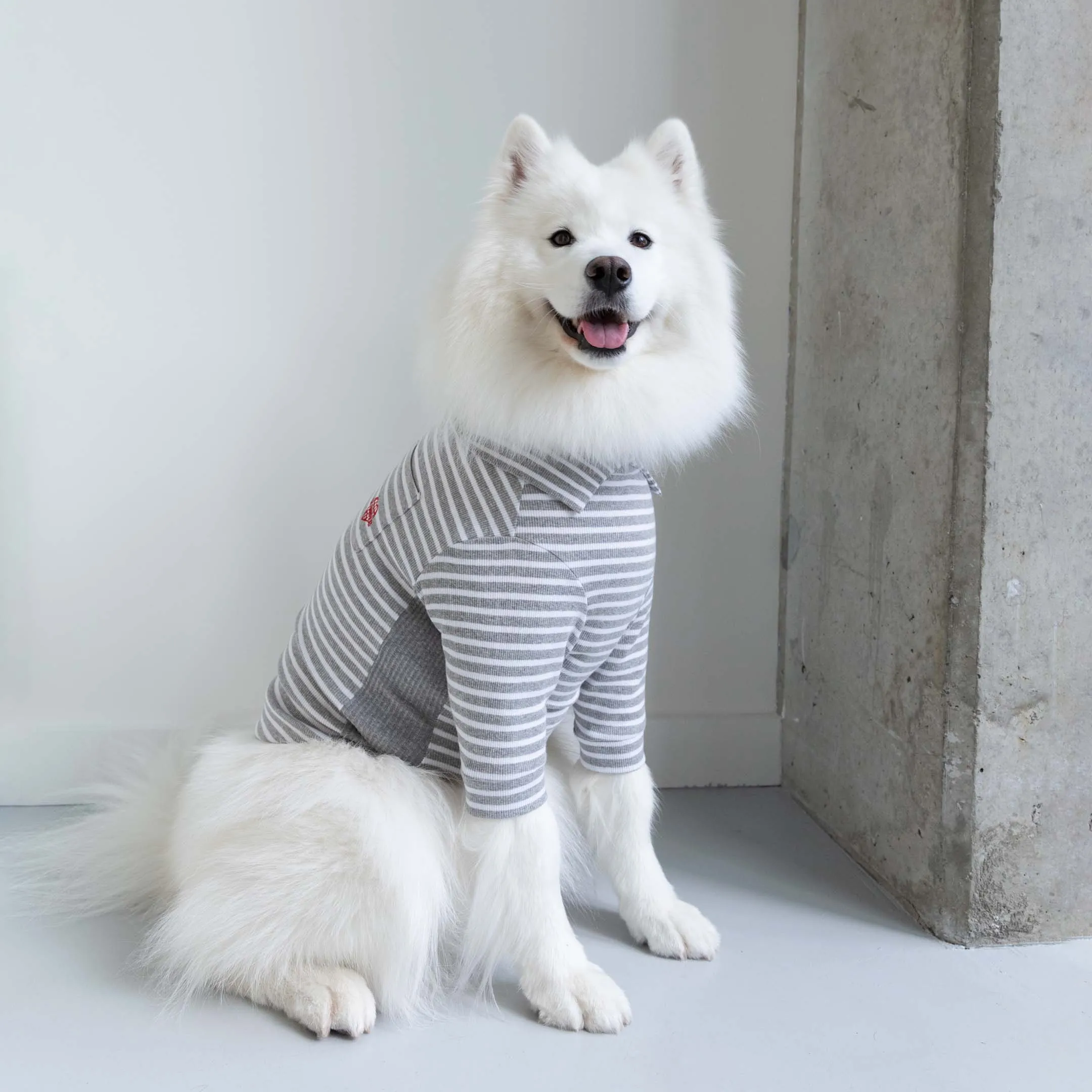 Heather Gray & Ivory Stripe