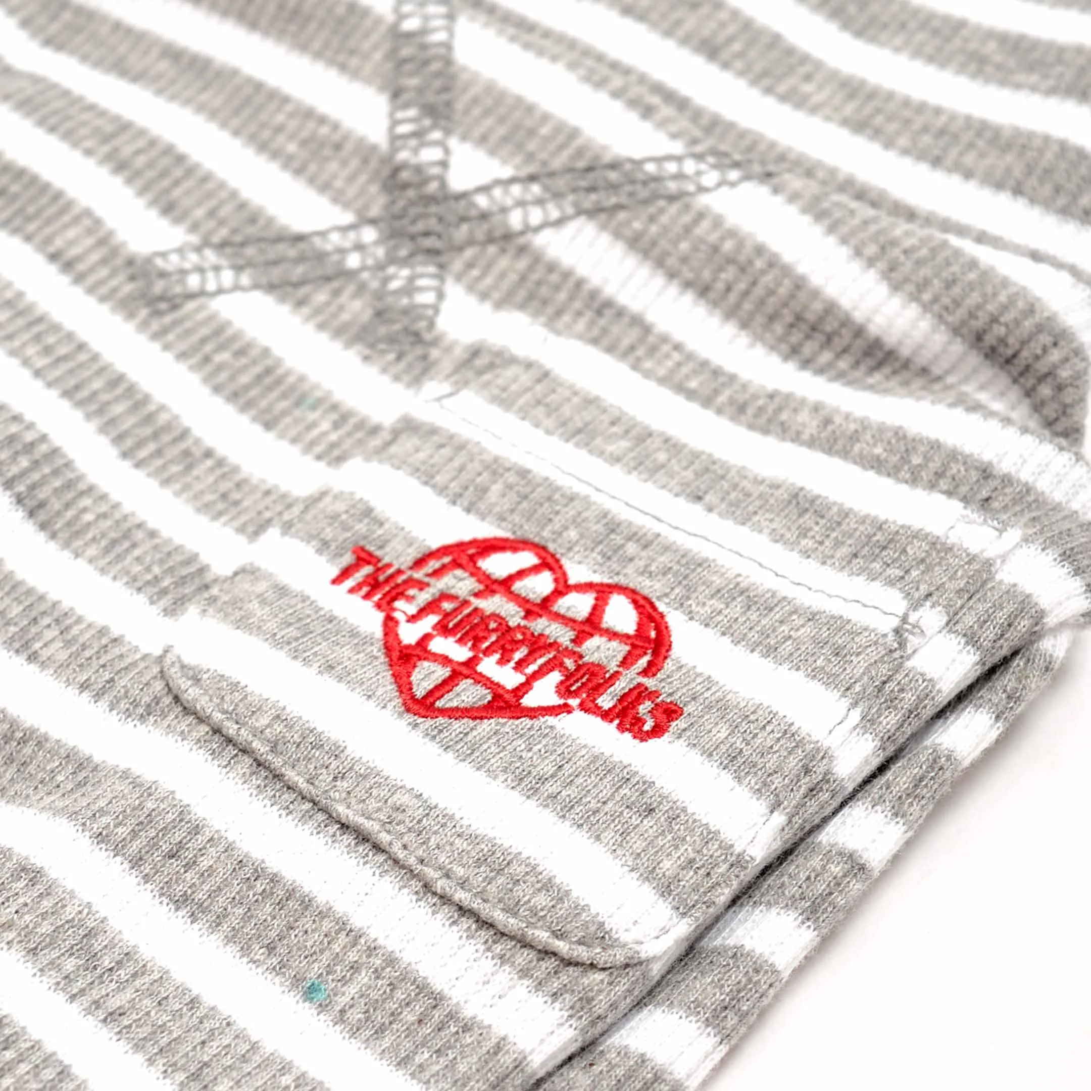 Heather Gray & Ivory Stripe