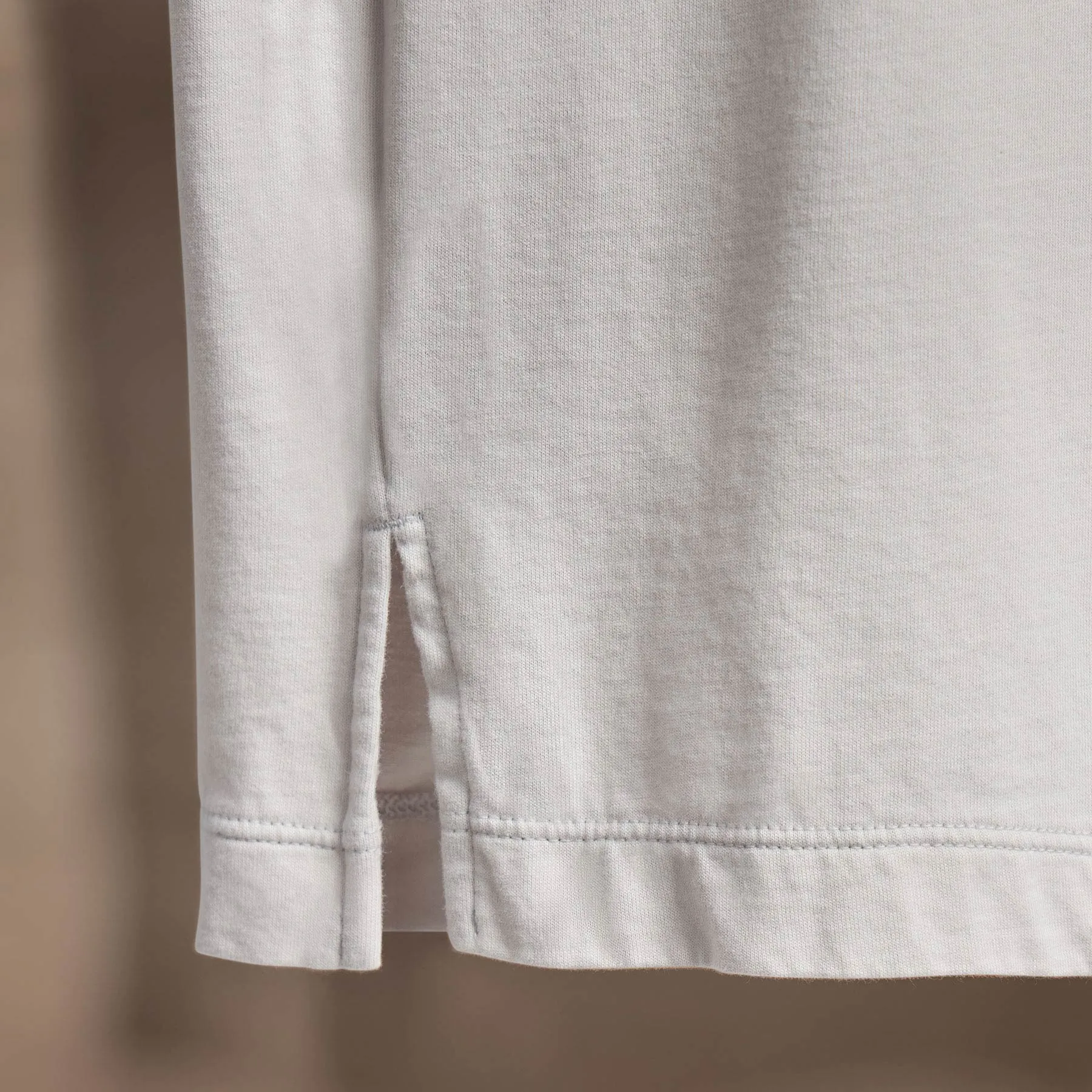 Heavy Luxe Jersey Long Sleeve Polo - Light Mist