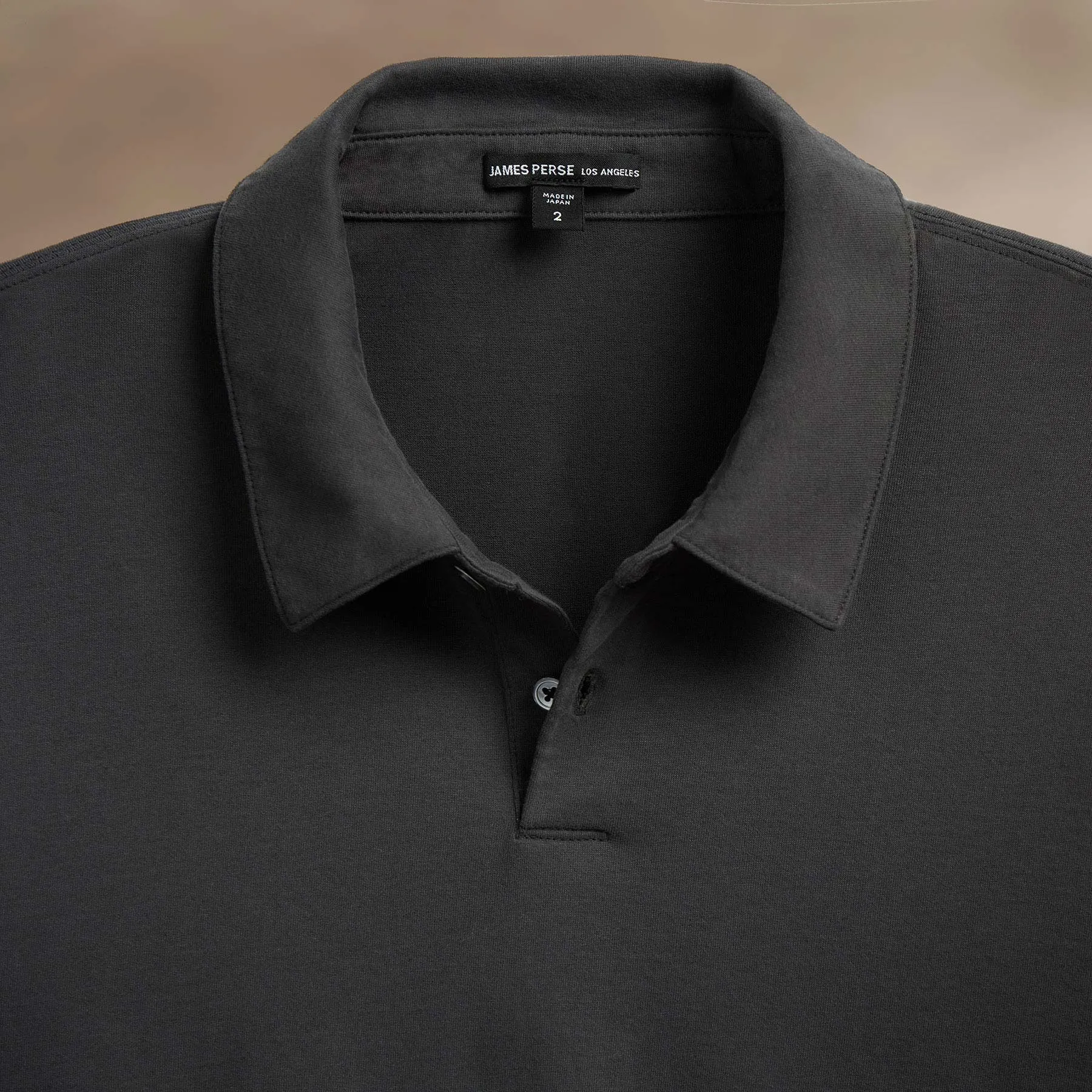 Heavy Luxe Jersey Long Sleeve Polo - Magma