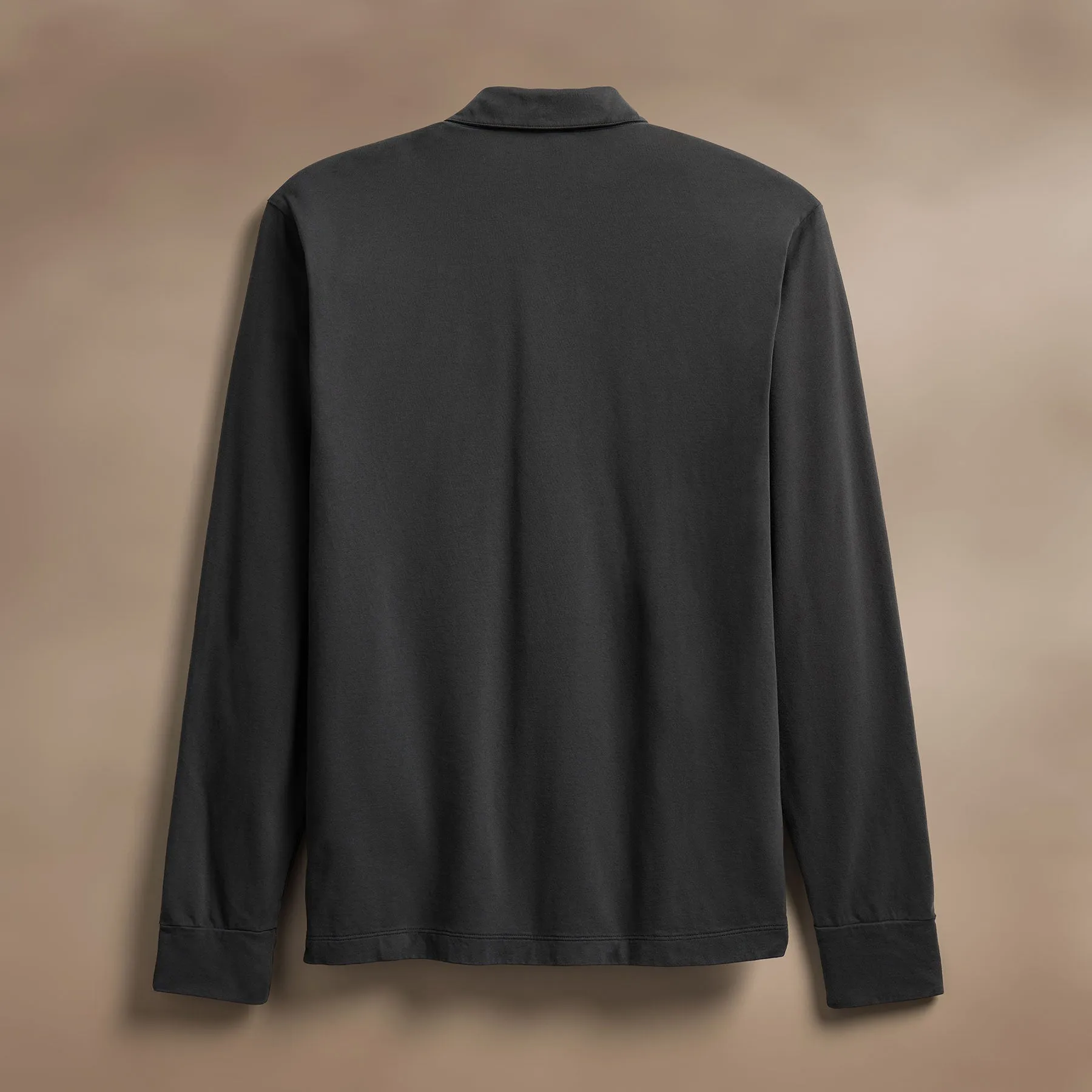 Heavy Luxe Jersey Long Sleeve Polo - Magma