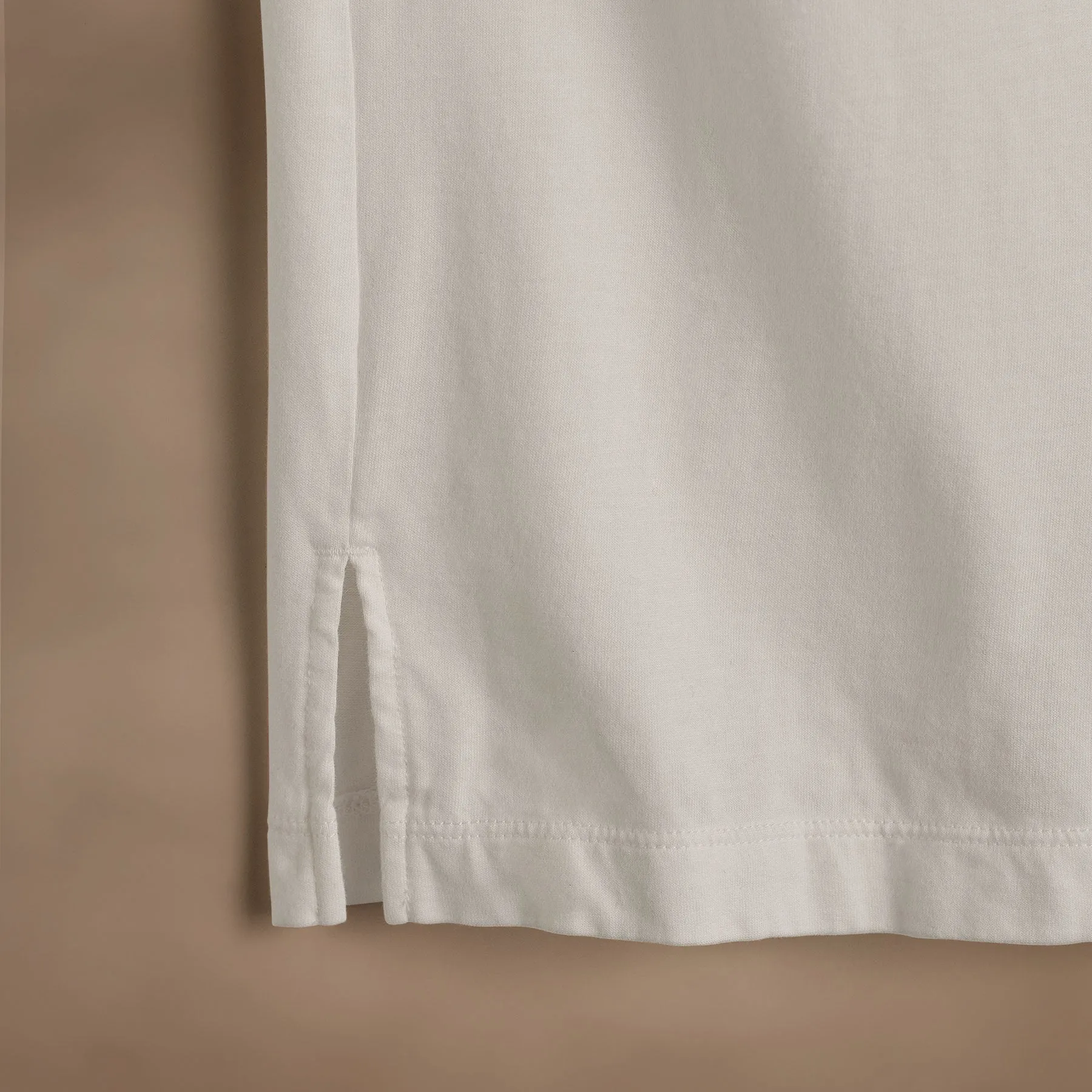 Heavy Luxe Jersey Long Sleeve Polo - White