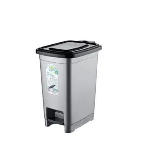 Hobby Life Slim Pedal Dustbin Silver/Black