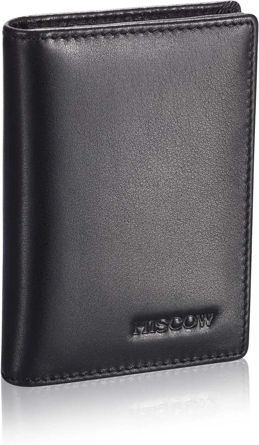 Italian Calfskin Business Card Case Holder with ID window for Men & Women