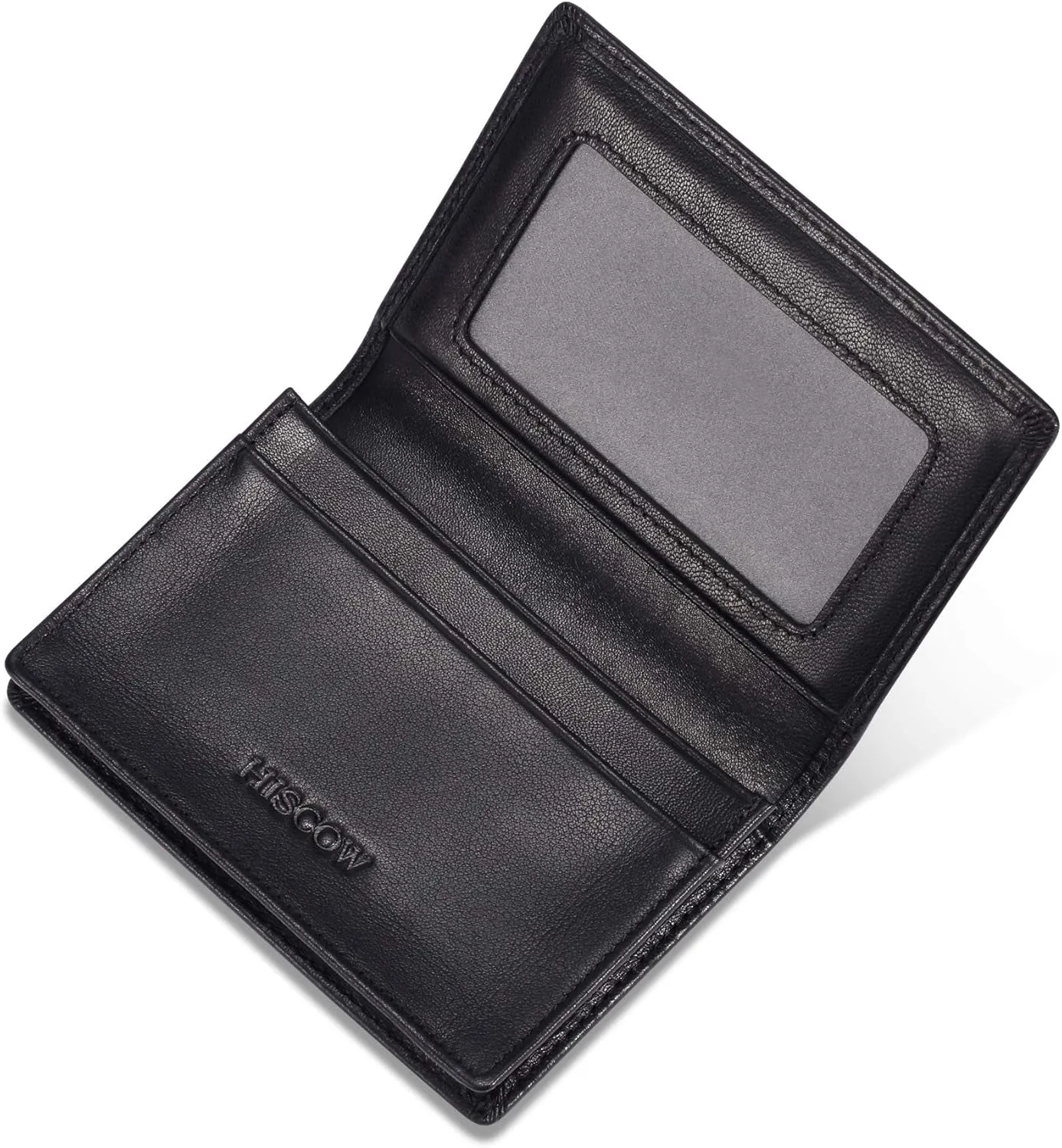 Italian Calfskin Business Card Case Holder with ID window for Men & Women