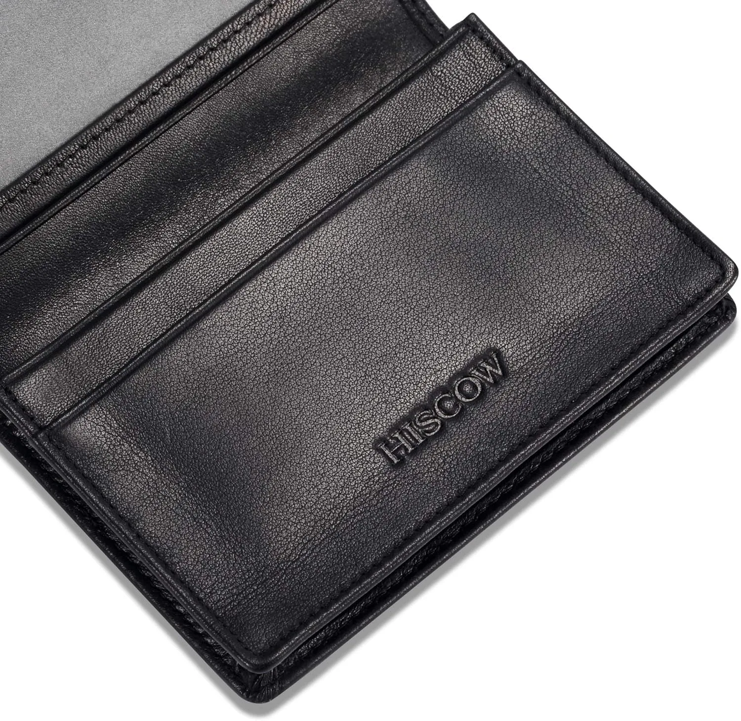 Italian Calfskin Business Card Case Holder with ID window for Men & Women