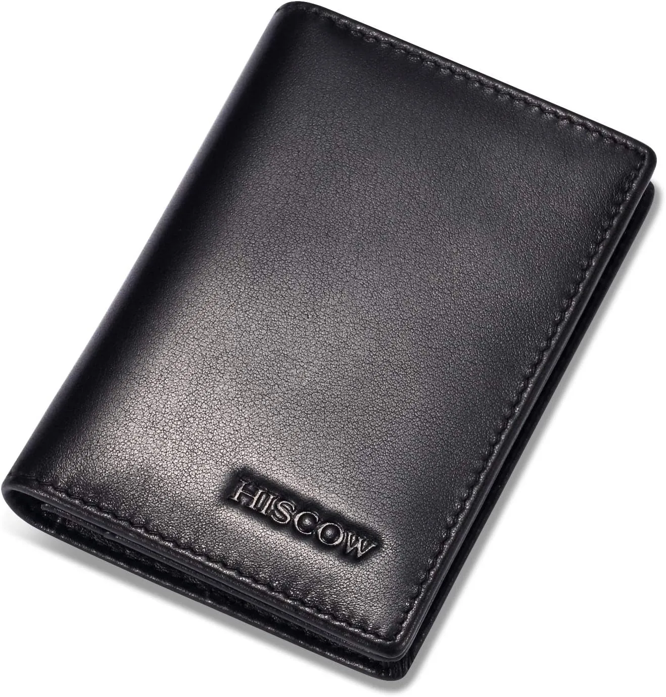Italian Calfskin Business Card Case Holder with ID window for Men & Women