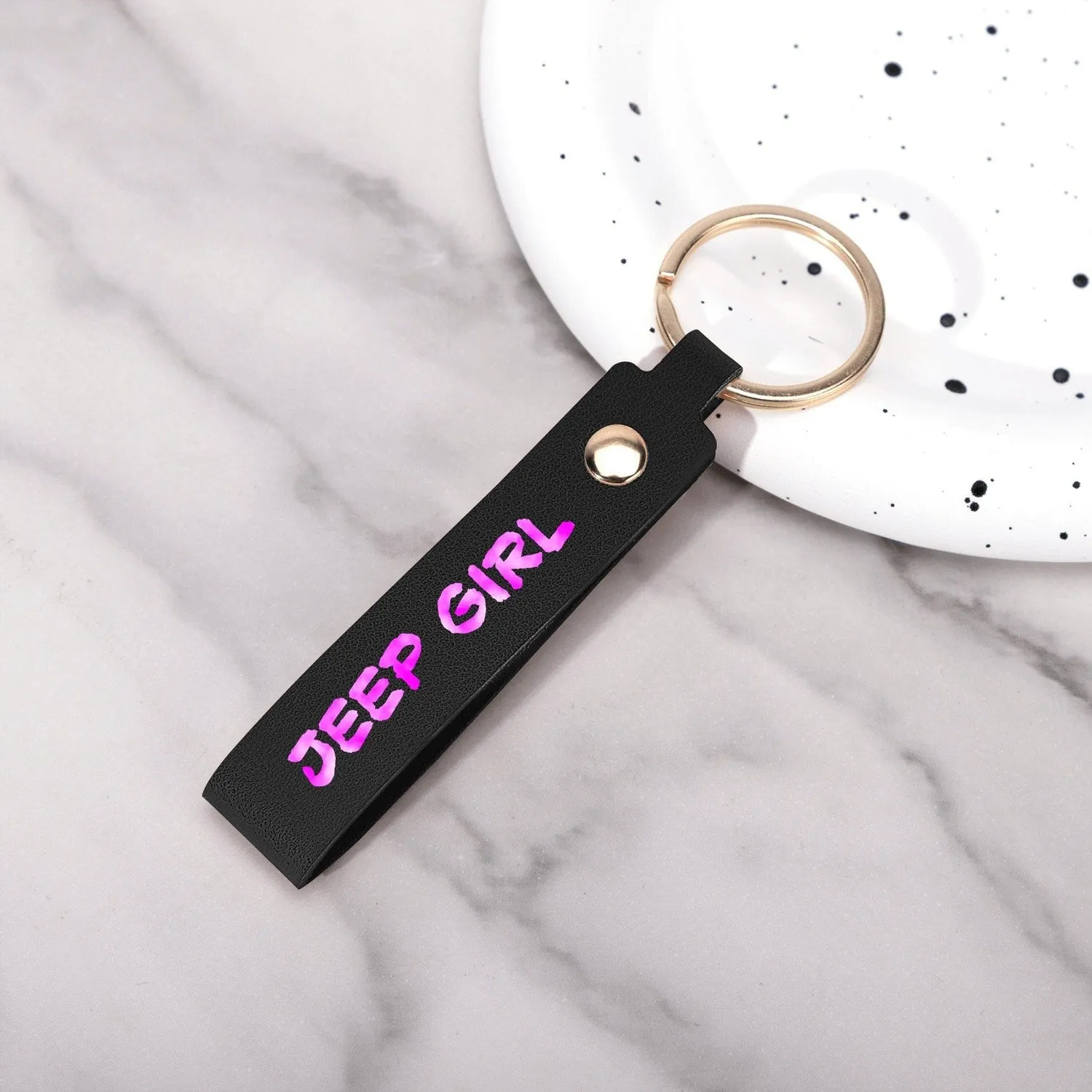 Jeeper Girl Handcraft Leather Loop Keychain