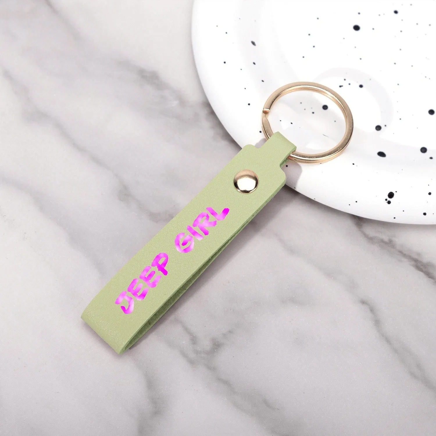 Jeeper Girl Handcraft Leather Loop Keychain
