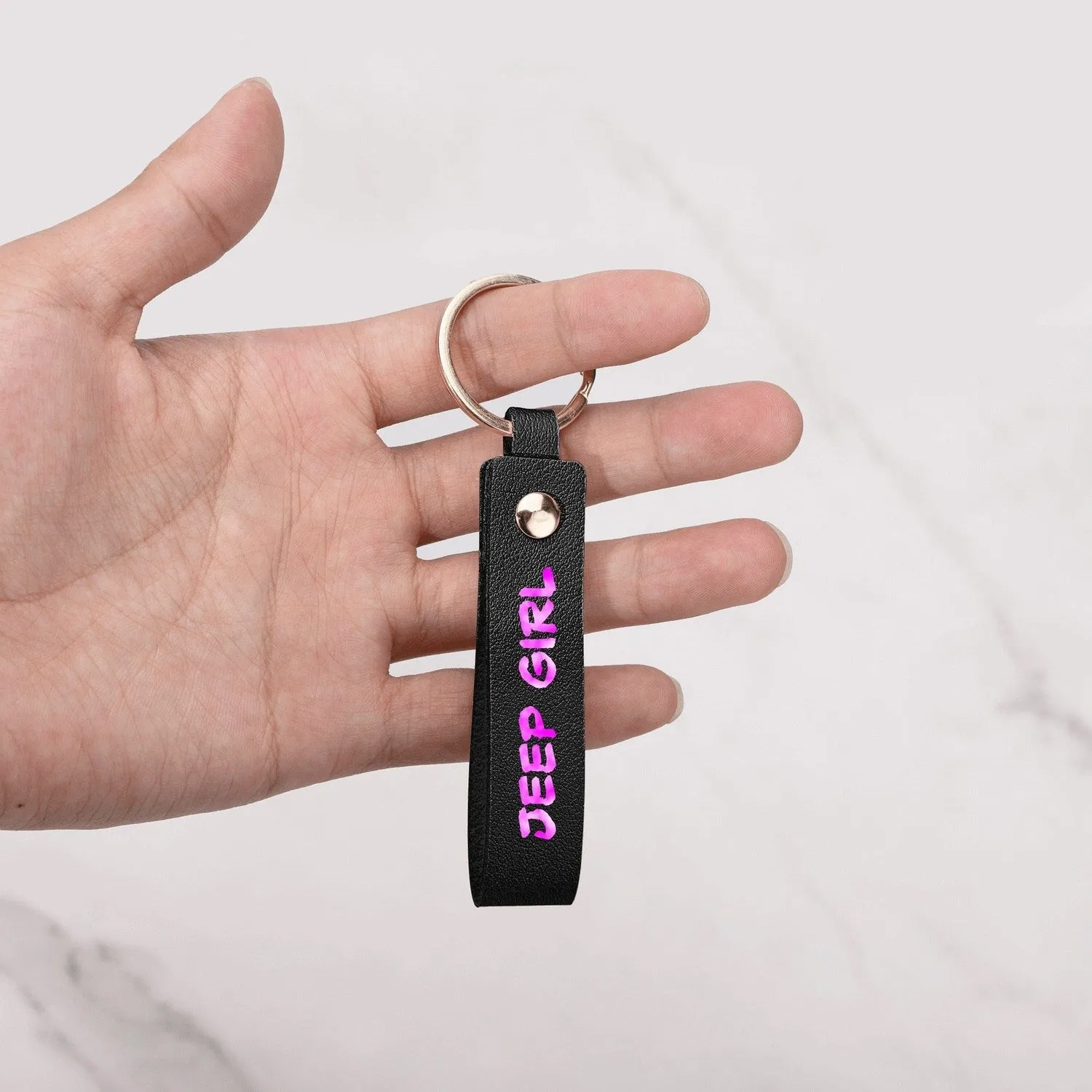 Jeeper Girl Handcraft Leather Loop Keychain