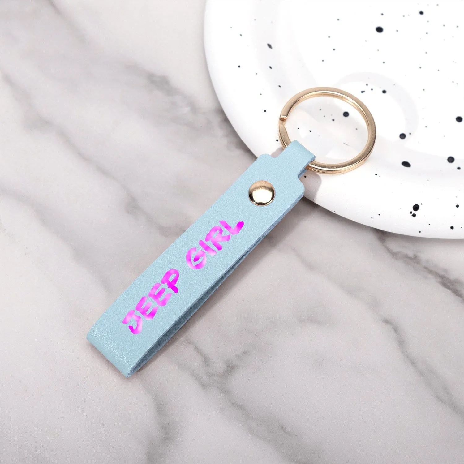 Jeeper Girl Handcraft Leather Loop Keychain