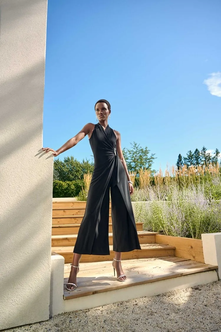Joseph Ribkoff Silky Knit Wrap Culotte Jumpsuit