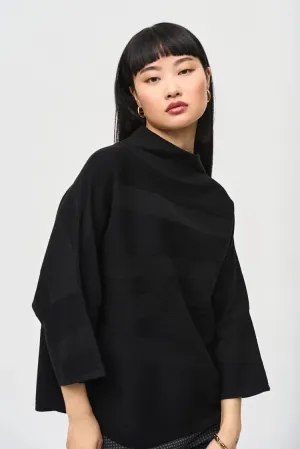 Joseph Ribkoff Sweater Knit Mock Neck Boxy Top