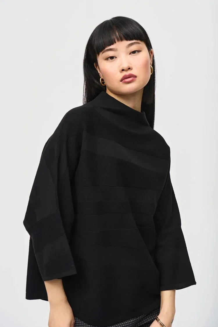 Joseph Ribkoff Sweater Knit Mock Neck Boxy Top