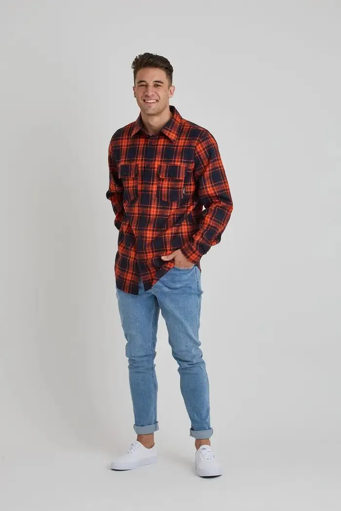 JP Flannel Shirt - Orange