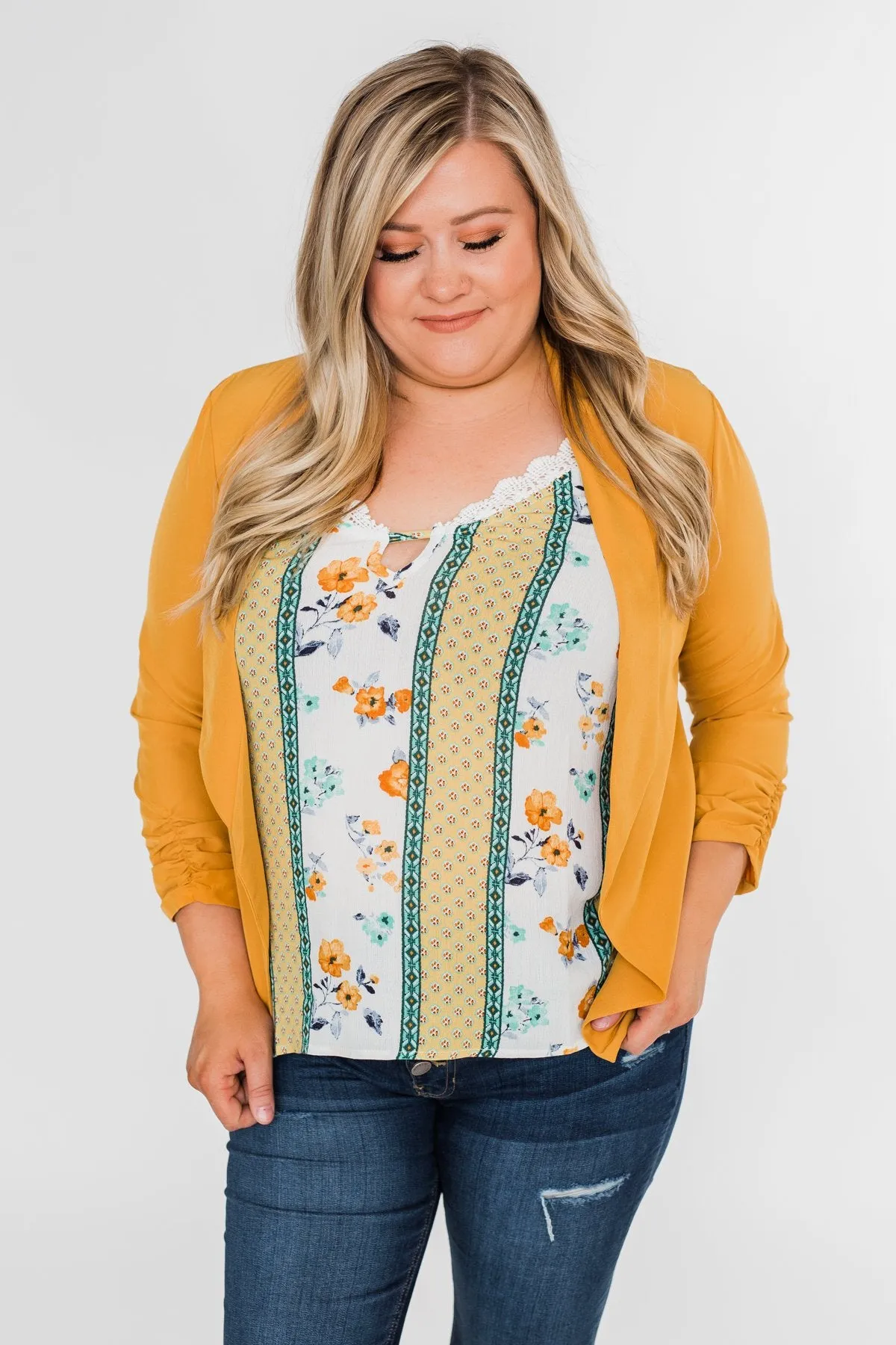 Keep It Professional Blazer- Mustard