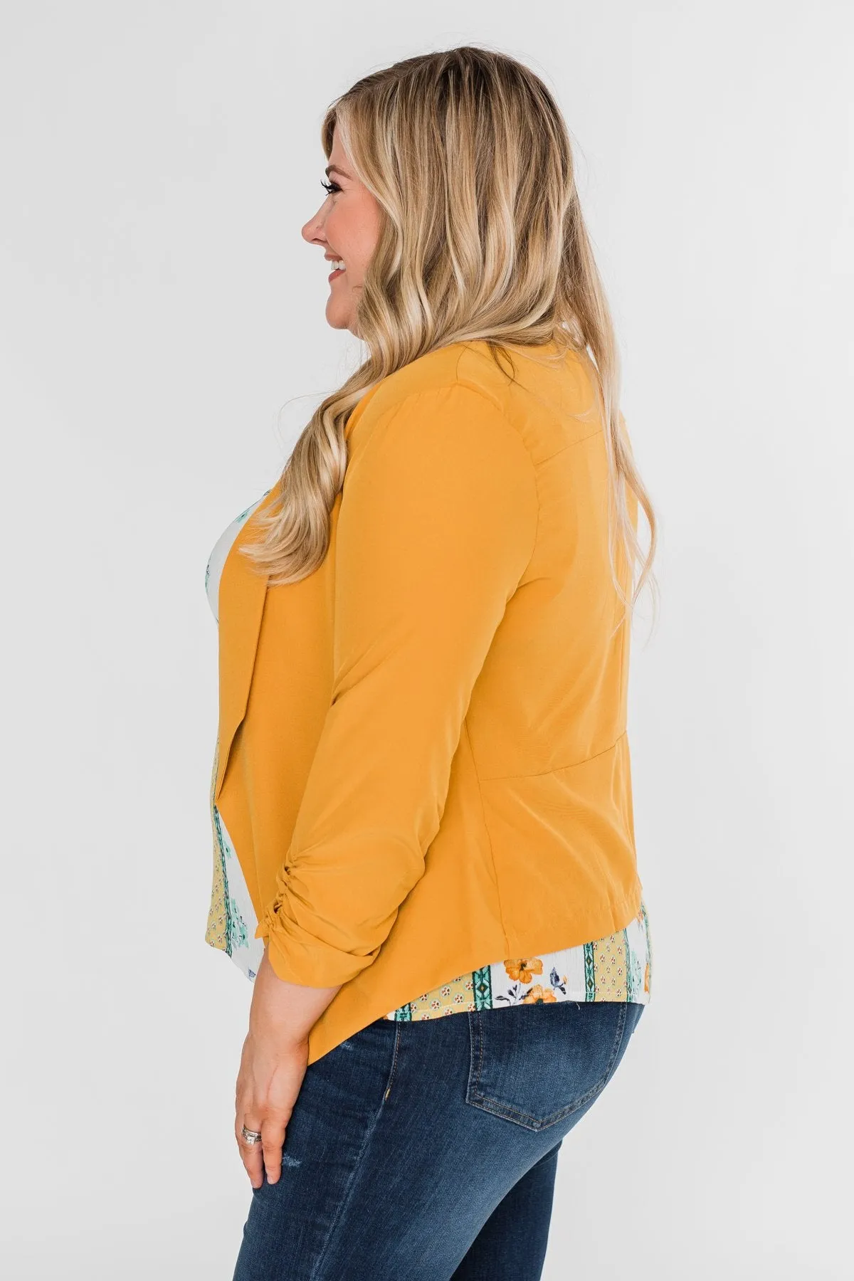 Keep It Professional Blazer- Mustard