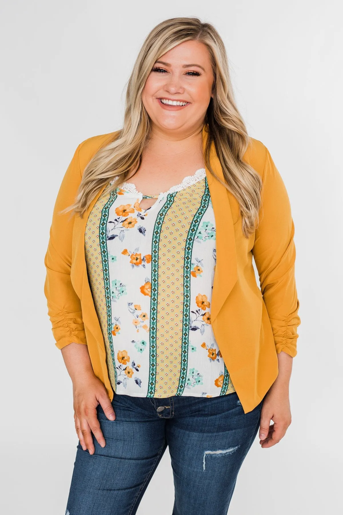 Keep It Professional Blazer- Mustard