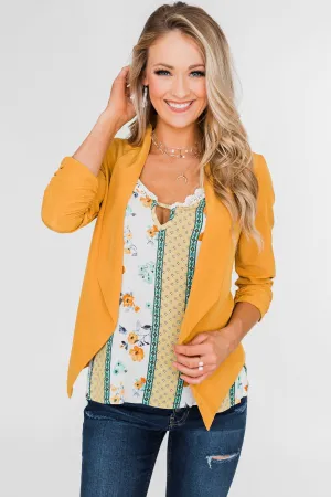Keep It Professional Blazer- Mustard